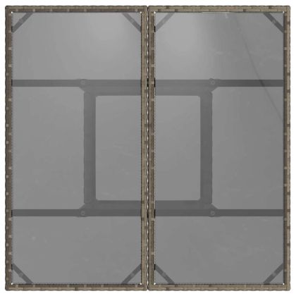 Комплект за хранене в градината 5 pcs Сив Полиратан