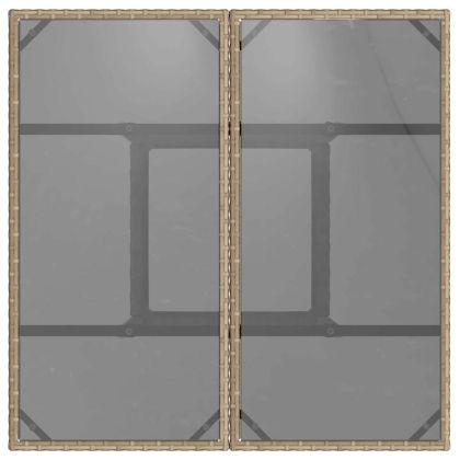 Комплект за хранене в градината 5 pcs Бежово Полиратан