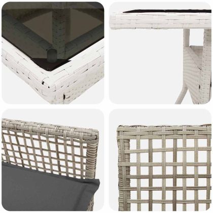 Комплект за хранене в градината 5 pcs Сив Полиратан