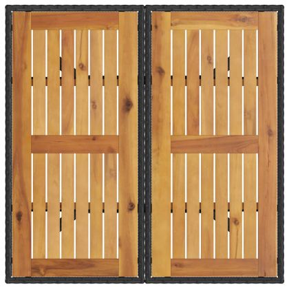 Комплект за хранене в градината 5 pcs Черно Полиратан