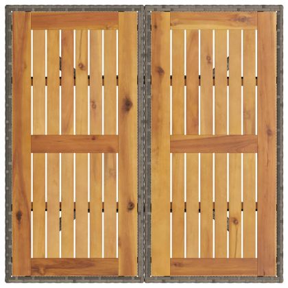 Комплект за хранене в градината 3 pcs Сив Полиратан