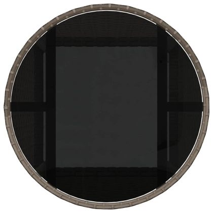 Комплект за хранене в градината 5 pcs Сив Полиратан