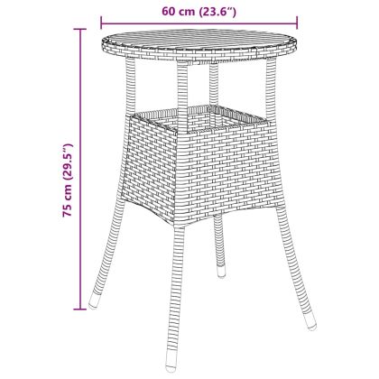 Комплект за хранене в градината 3 pcs Сив Полиратан