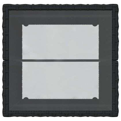 Градински бистро комплект 3 pcs Черно Полиратан