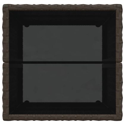 Градински бистро комплект 3 pcs Кафяво Полиратан