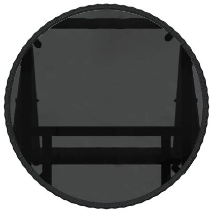 Градински бистро комплект 3 pcs Черно Полиратан