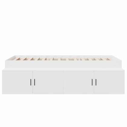 Рамка за легло с чекмедже Бяло 100 x 200 cm Инженерно дърво