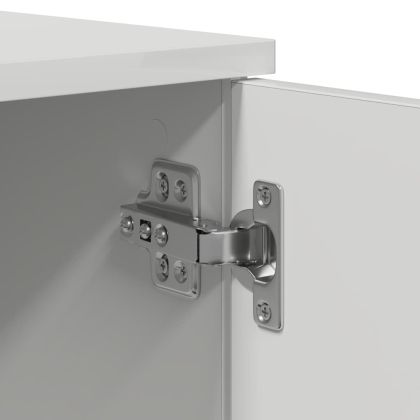 Легло с място за съхранение Бяло 90 x 200 cm Инженерно дърво