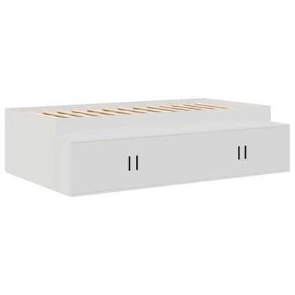Рамка за легло с чекмедже Бяло 80 x 200 cm Инженерно дърво
