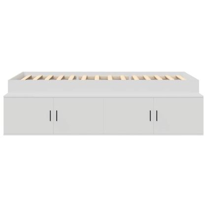 Рамка за легло с чекмедже Бяло 80 x 200 cm Инженерно дърво
