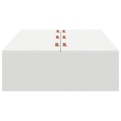 Легло с място за съхранение Бяло 100 x 200 cm Инженерно дърво