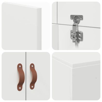 Легло с място за съхранение Бяло 100 x 200 cm Инженерно дърво