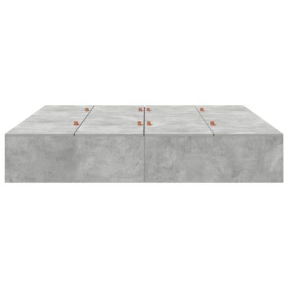 Легло с място за съхранение Циментено сиво 200 x 200 cm