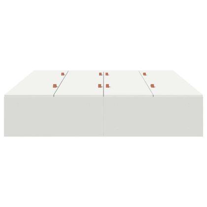 Легло с място за съхранение Бяло 150 x 200 cm Инженерно дърво