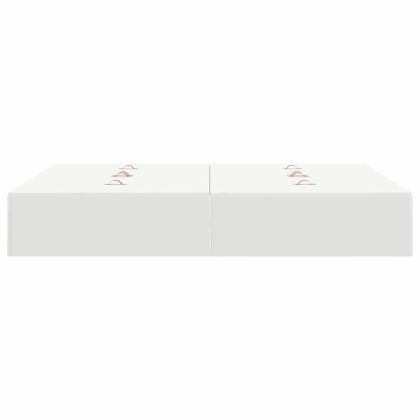 Легло с място за съхранение Бяло 150 x 200 cm Инженерно дърво