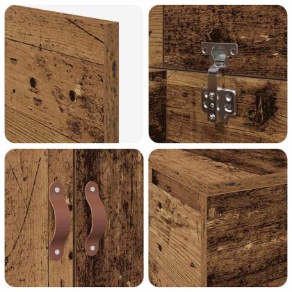 Легло с място за съхранение Старо дърво 70 x 190 cm