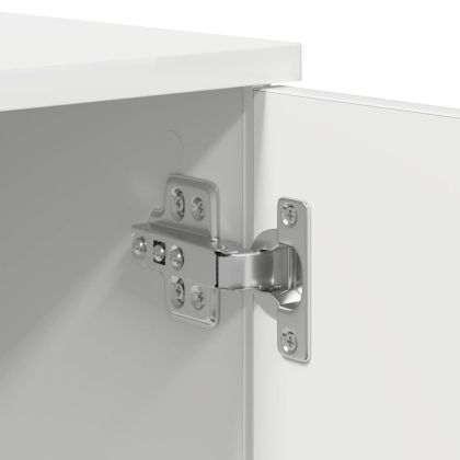 Легло с място за съхранение Бяло 80 cm Инженерно дърво