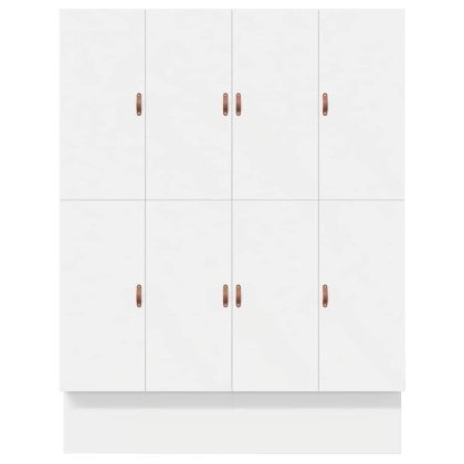 Легло с място за съхранение Бяло 200 cm Инженерно дърво