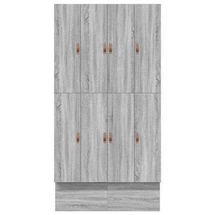 Легло с място за съхранение Сив Сонома 120 cm Инженерно дърво