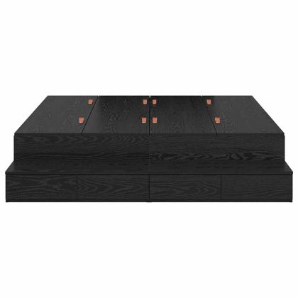 Легло с място за съхранение Черния дъб 140 cm Инженерно дърво