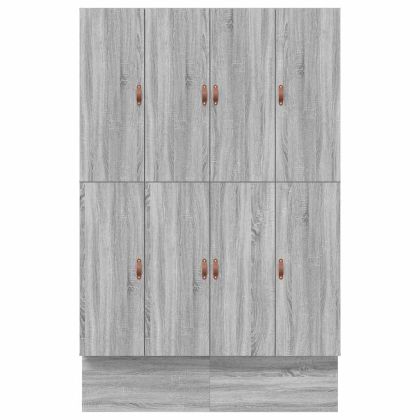 Легло с място за съхранение Сив Сонома 160 cm Инженерно дърво