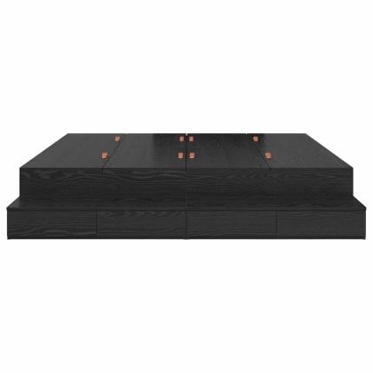 Легло с място за съхранение Черния дъб 180 cm Инженерно дърво