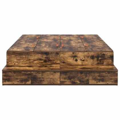 Легло с място за съхранение Димян дъб 120 cm Инженерно дърво