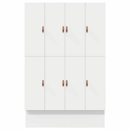 Легло с място за съхранение Бяло 135 cm Инженерно дърво