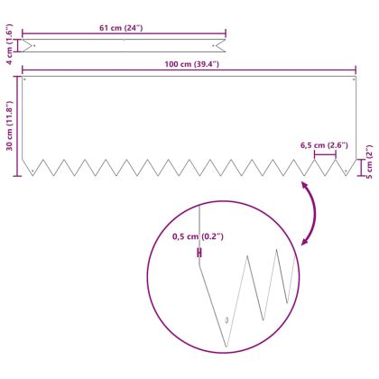 Ограда за трева 50 pcs Бяло 100 x 0.05 x 20 см