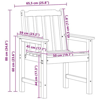 Градински стол 4 pcs Бяло 65.5 x 59 x 88 см Полиетилен