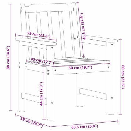 Градински стол 6 pcs Черно 65.5 x 59 x 88 см Полиетилен