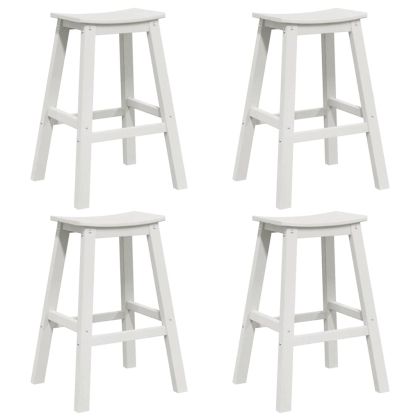 Комплект бар за градина 4 pcs Бяло HDPE