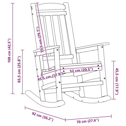 Люлеещо се кресло за градина 2 pcs Нейви 70 x 92 x 108см