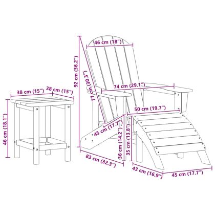 Градински мебели за отдих 3 pcs Бяло 38 x 38 x 46 см Пластмаса