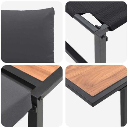 Комплект за хранене в градината 3 pcs Антрацит Стомана