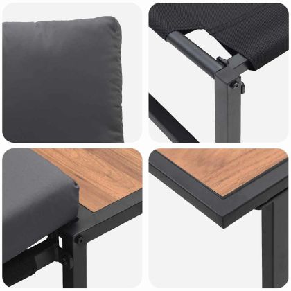 Комплект за хранене в градината 3 pcs Антрацит Стомана