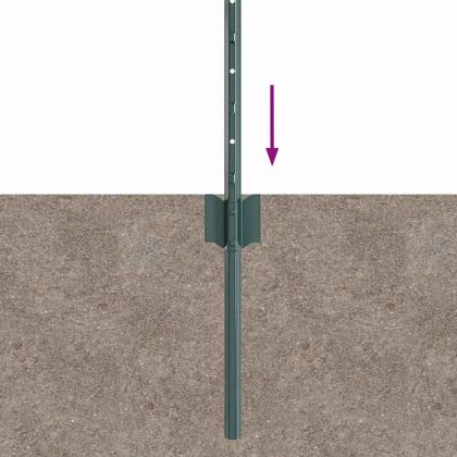 Оградни стълбове 22 pcs Зелен 80 cm Стомана