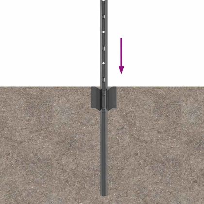 Оградни стълбове 44 pcs Сив 80 cm Стомана