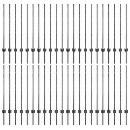 Оградни стълбове 88 pcs Сив 140 cm Стомана