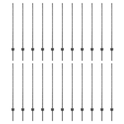 Оградни стълбове 44 pcs Сив 160 cm Стомана