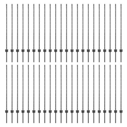 Оградни стълбове 88 pcs Сив 160 cm Стомана