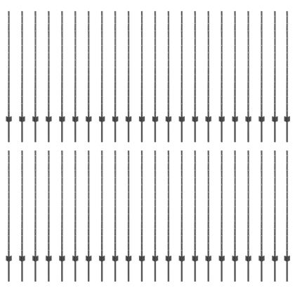 Оградни стълбове 88 pcs Сив 180 cm Стомана
