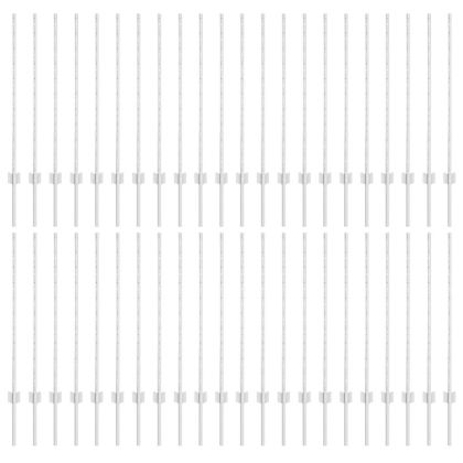 Оградни стълбове 88 pcs Сребрист 140 cm Стомана