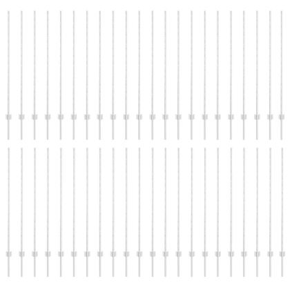 Оградни стълбове 88 pcs Сребрист 180 cm Стомана