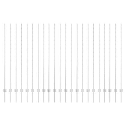 Оградни стълбове 44 pcs Сребрист 200 cm Стомана