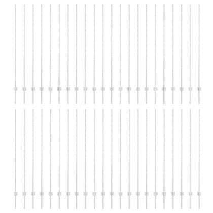 Оградни стълбове 88 pcs Сребрист 200 cm Стомана