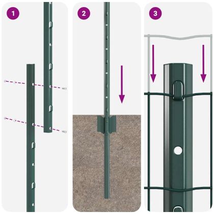 Ограда и колче Зелен 1 x 10 m Стомана