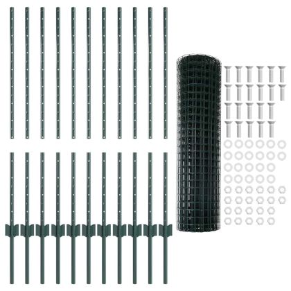 Ограда и колче Зелен 1 x 25 m Стомана