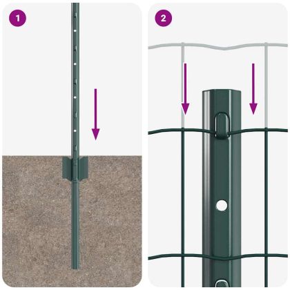 Ограда и колче Зелен 0,6 x 25 м Стомана
