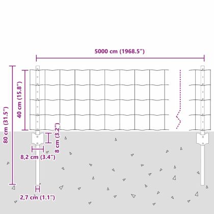 Ограда и колче Зелен 0,4 x 50 м Стомана